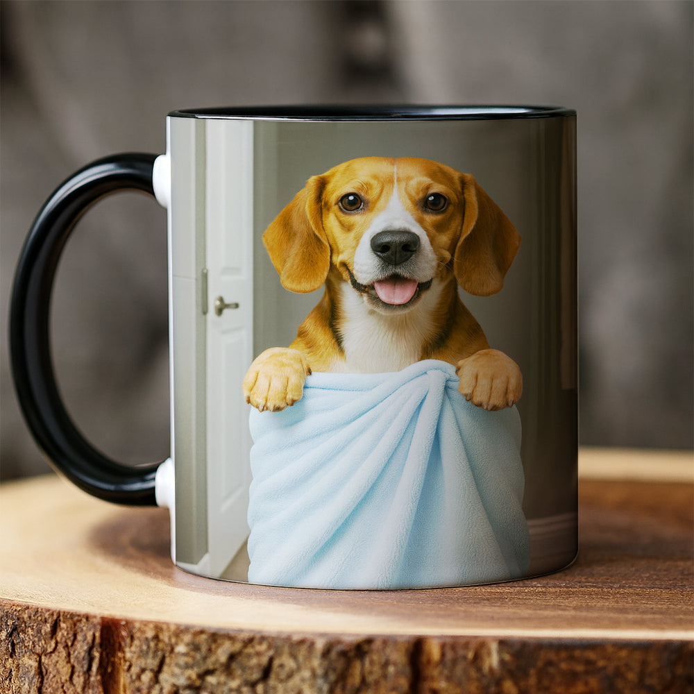 Custom Dog Photo In Bathroom Mug Dog Lover Gifts