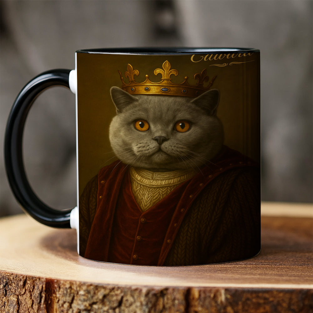 Custom Photo Crown King Cat Mug Gift For Cat Lovers