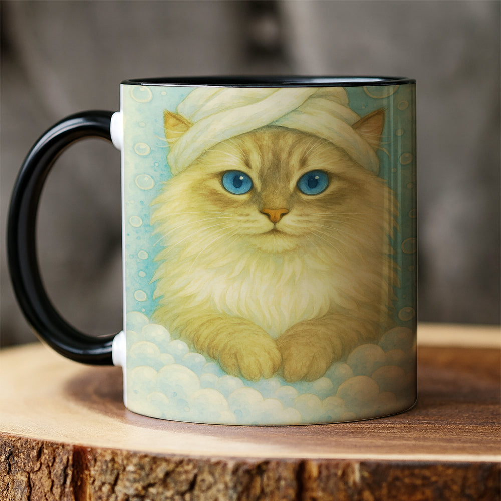 Custom Cat Potrait In Bathroom Mug