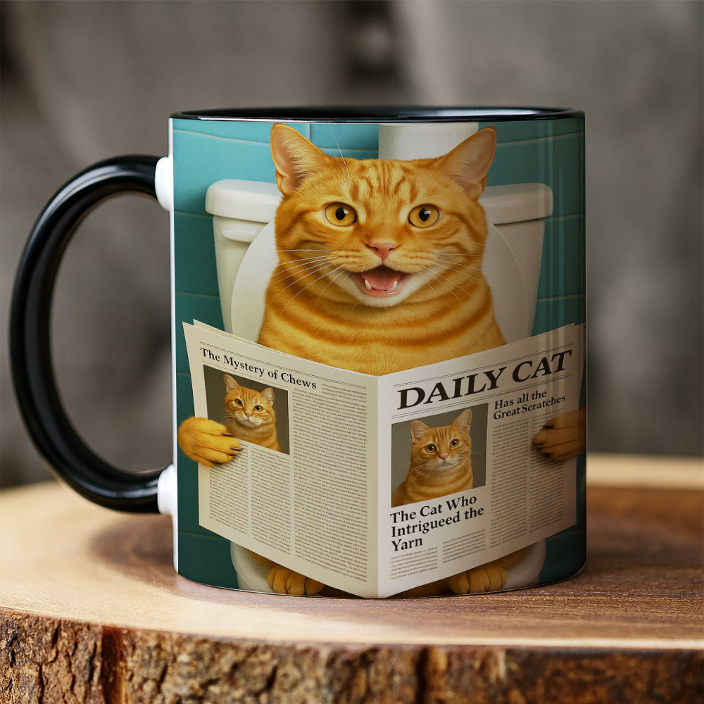 Custom Photo Cat Toilet Bathroom Mug Wall Art