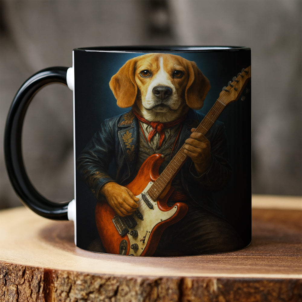 Custom Photo Dog Rock n Roll Mug Gift For Dog Lovers