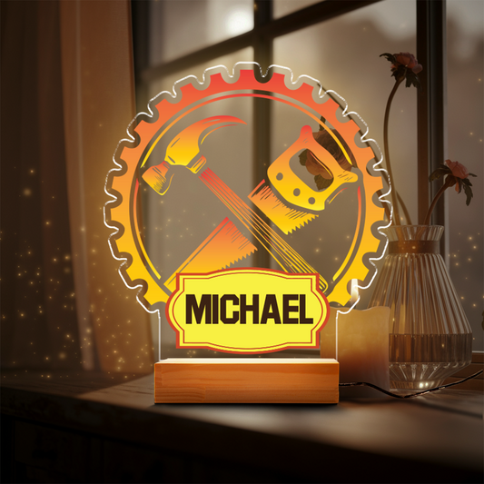 Aeluxlas Personalized Grandpas Garage LED Night Light, Gifts for Grandpa, Grandpa Gift, Custom Gift For Grandpa, Gift for Dad