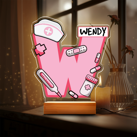 Aeluxlas Nurse Letter Night Light, Nurse Appreciation, Nurse Graduation Gift, Nurse Personalized Gift