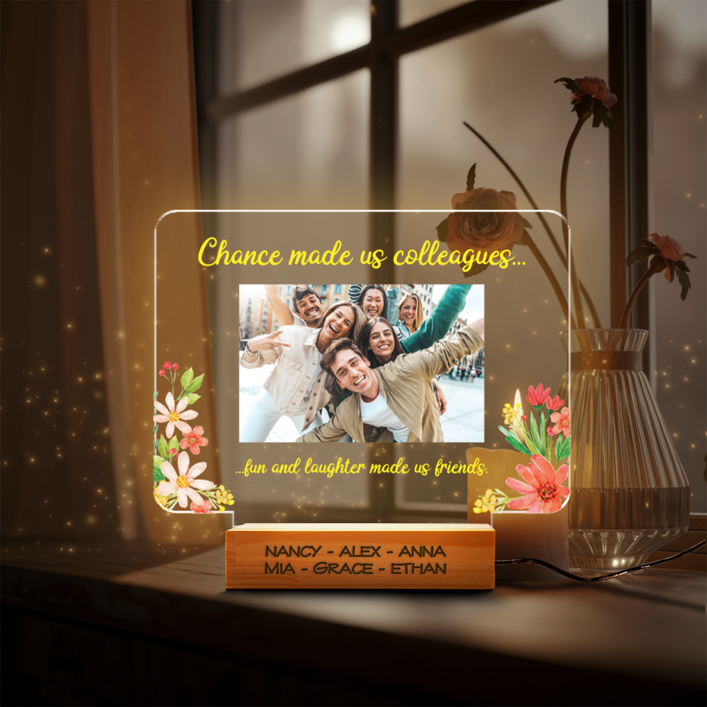Aeluxlas Custom Photo Colleagues Night Light, Personalized Photo LED Night Light, Besties Photo Gifts, Photo Keepsake, Photo Gifts