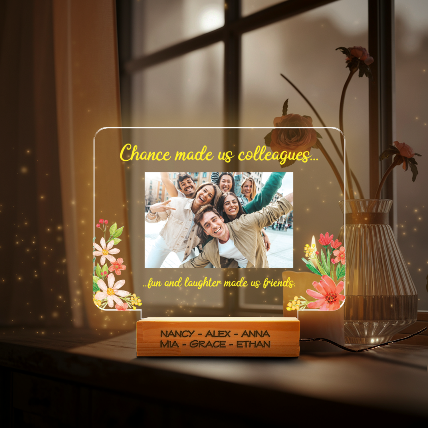 Aeluxlas Custom Photo Colleagues Night Light, Personalized Photo LED Night Light, Besties Photo Gifts, Photo Keepsake, Photo Gifts