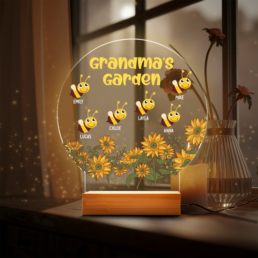 Aeluxlas Bee Grandma's Garden, Grandbabies Honey Sign, Custom Bee Family Gift For Grandma, Grandma Gifts