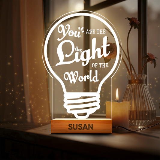 Aeluxlas Personalized Inspirational LED Night Light Christian Gift, Christian Home Decor, Faith Based Decor, Religious LED Light