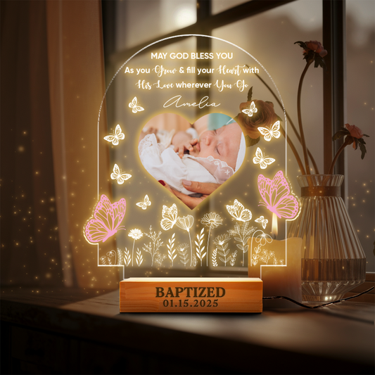 Aeluxlas Personalized Blessings Baptism Gift Baby Girl Boy, Baby Gift, Nursery Decor, New Baby Gift