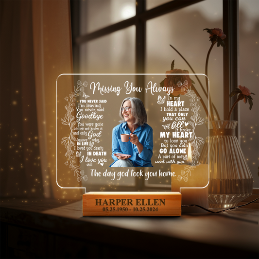 Aeluxlas Personalized Custom Photo Memorial Night Light, Unique Sympathy Gifts for Loss of Mom