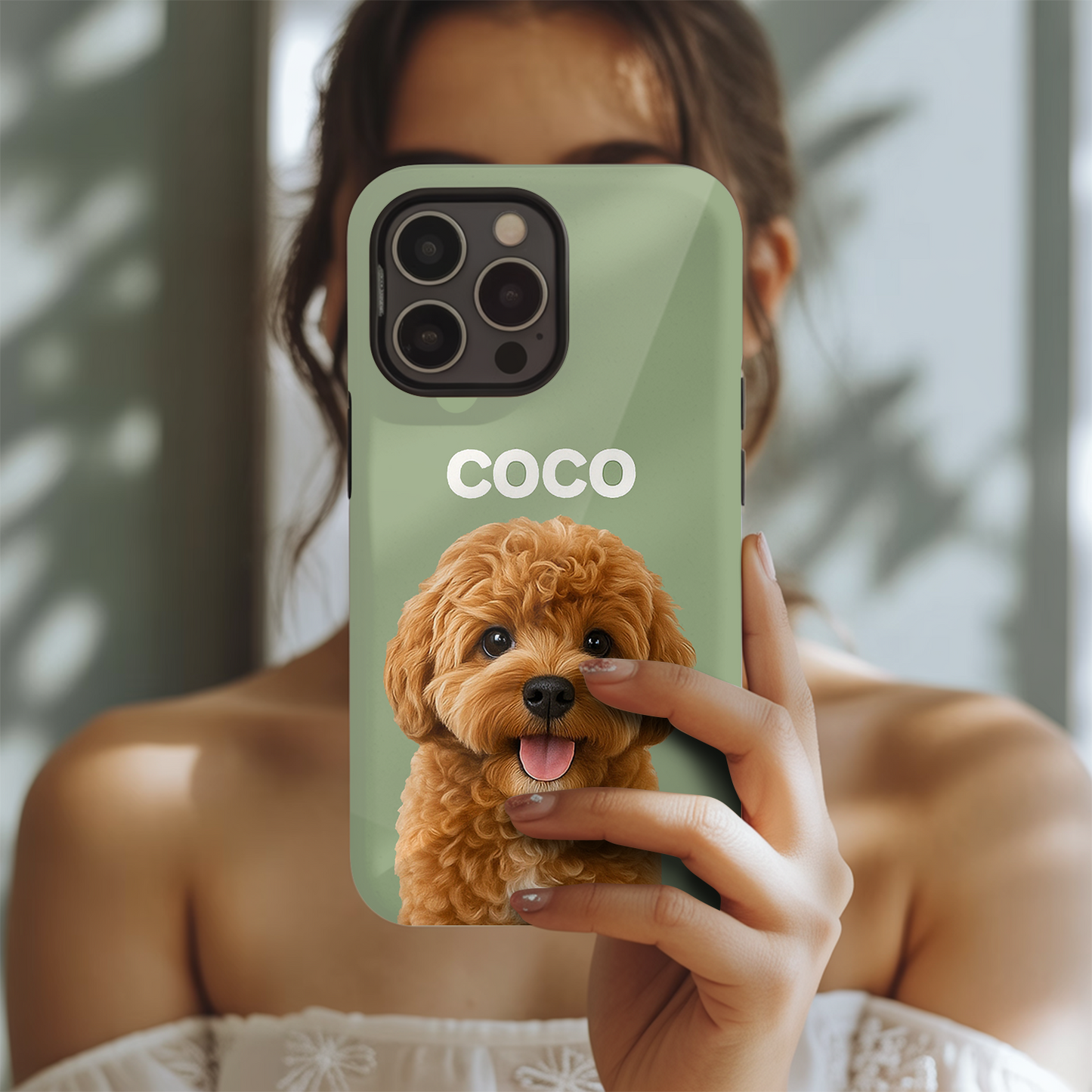 Custom Pet Portrait Phone Case – Unique Memorial Gift for Dog & Cat Owners THUC9904