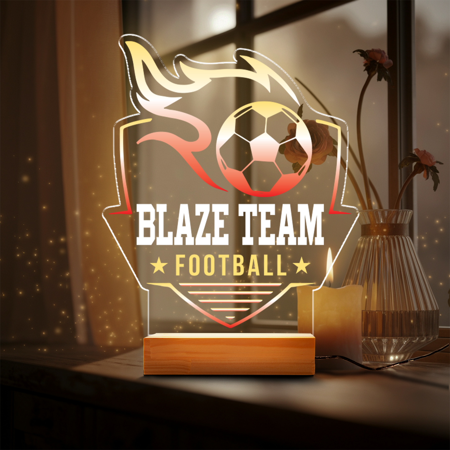 Personalized Soccer Lamp - Unique Bedroom Night Light and Home Decor Gifts for Kids and Soccer Fans