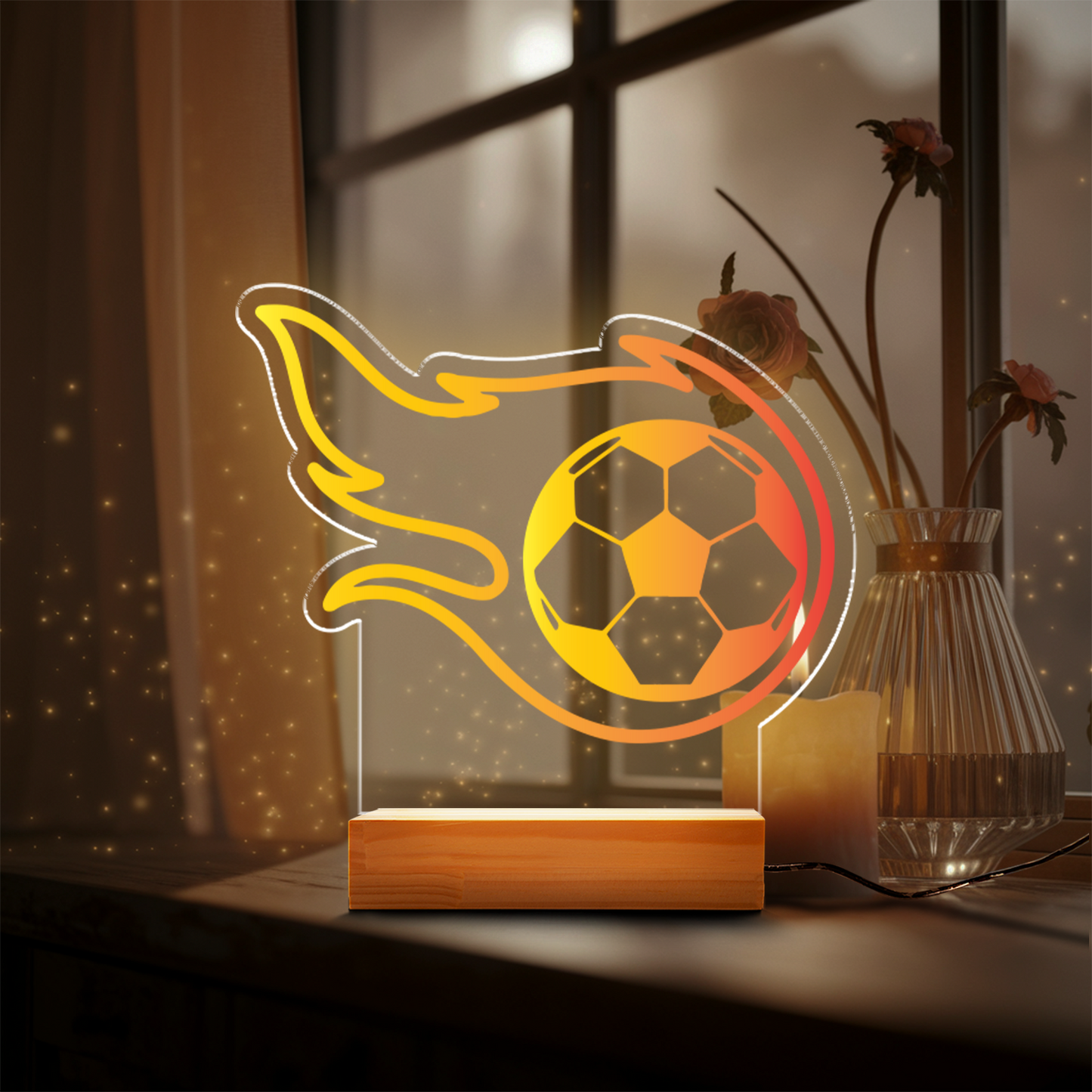 Personalized Soccer Lamp - Unique Bedroom Night Light and Home Decor Gifts for Kids and Soccer Fans