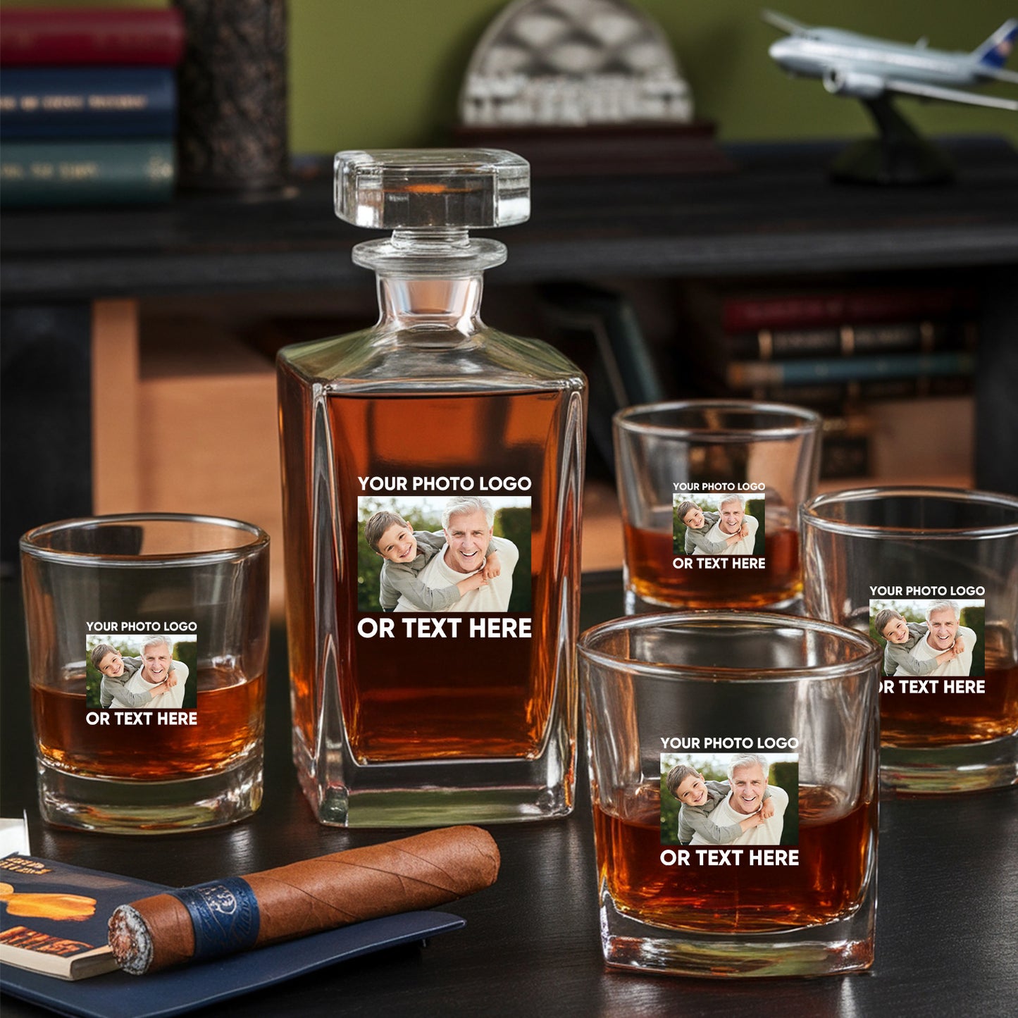 Custom Decanter, Personalized Whiskey Bottle, Photo On Decanter, Custom Gift For Men, Custom Whiskey Decanter