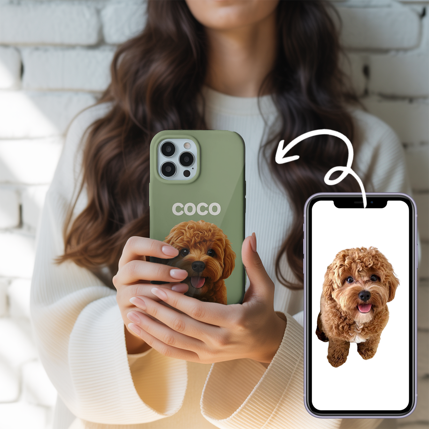 Custom Pet Portrait Phone Case – Unique Memorial Gift for Dog & Cat Owners THUC9904