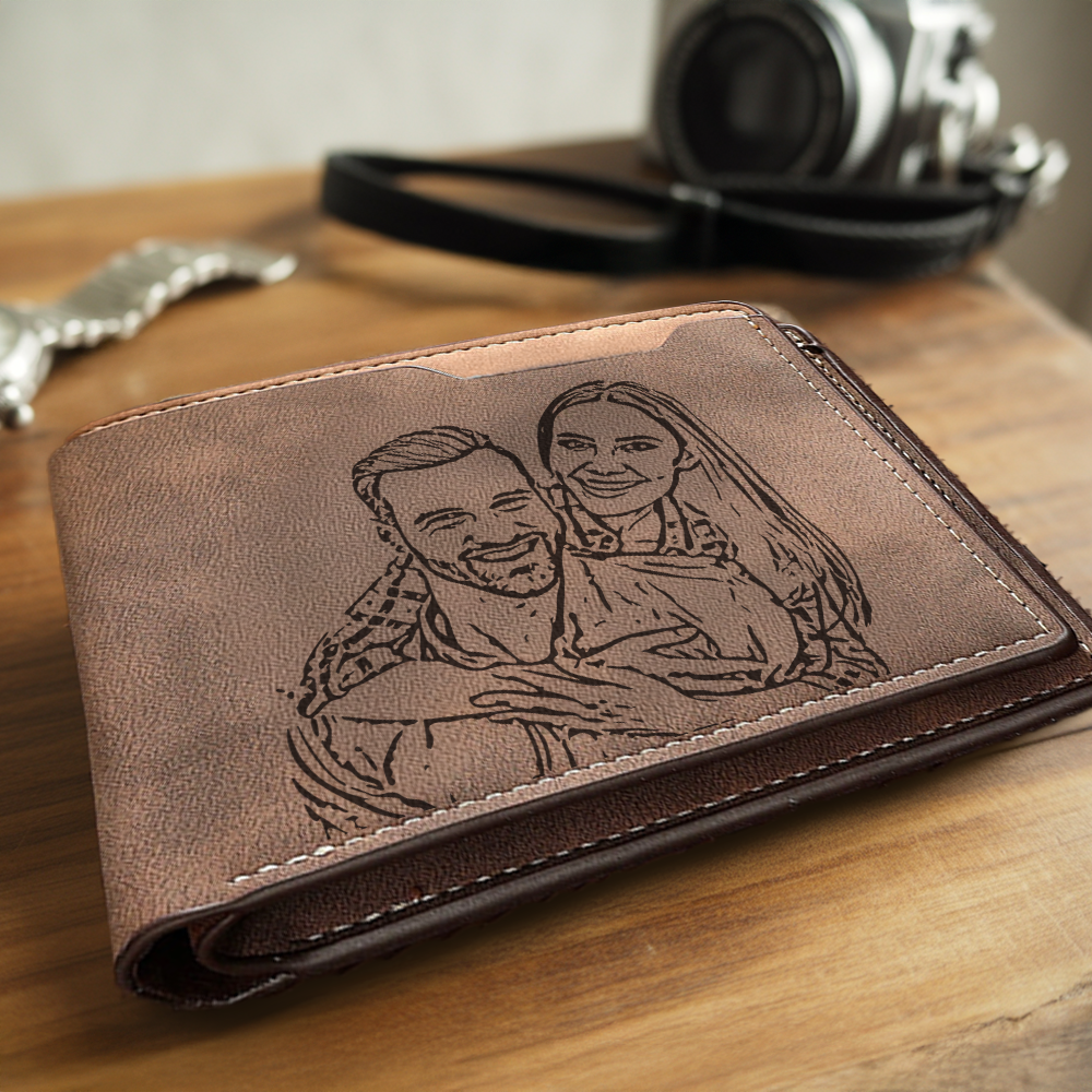 TNW010 Customized Photo Couple Wallet Engraved, Makes Unforgettable Memories, Couple Gift, Gift For Boyfriend, Men Wallet