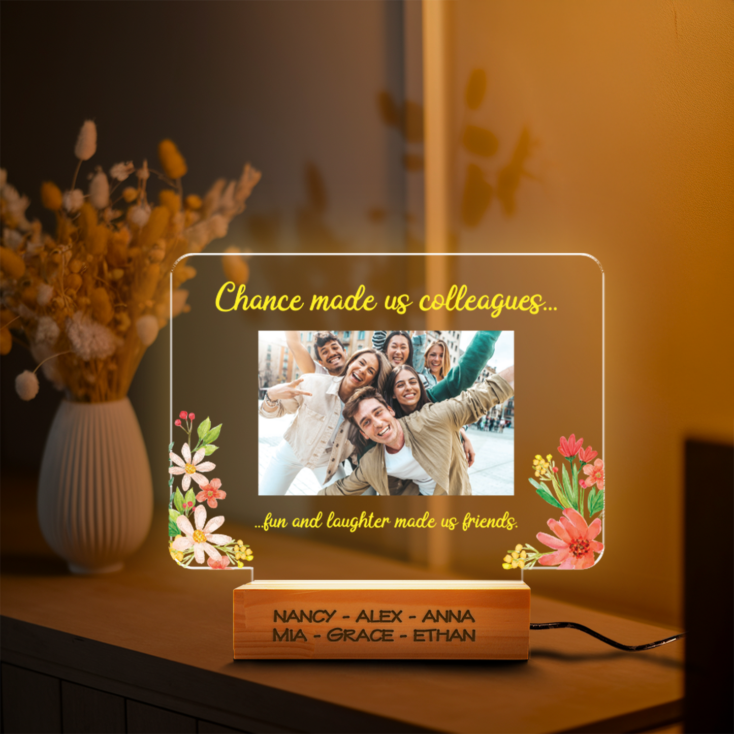 Aeluxlas Custom Photo Colleagues Night Light, Personalized Photo LED Night Light, Besties Photo Gifts, Photo Keepsake, Photo Gifts