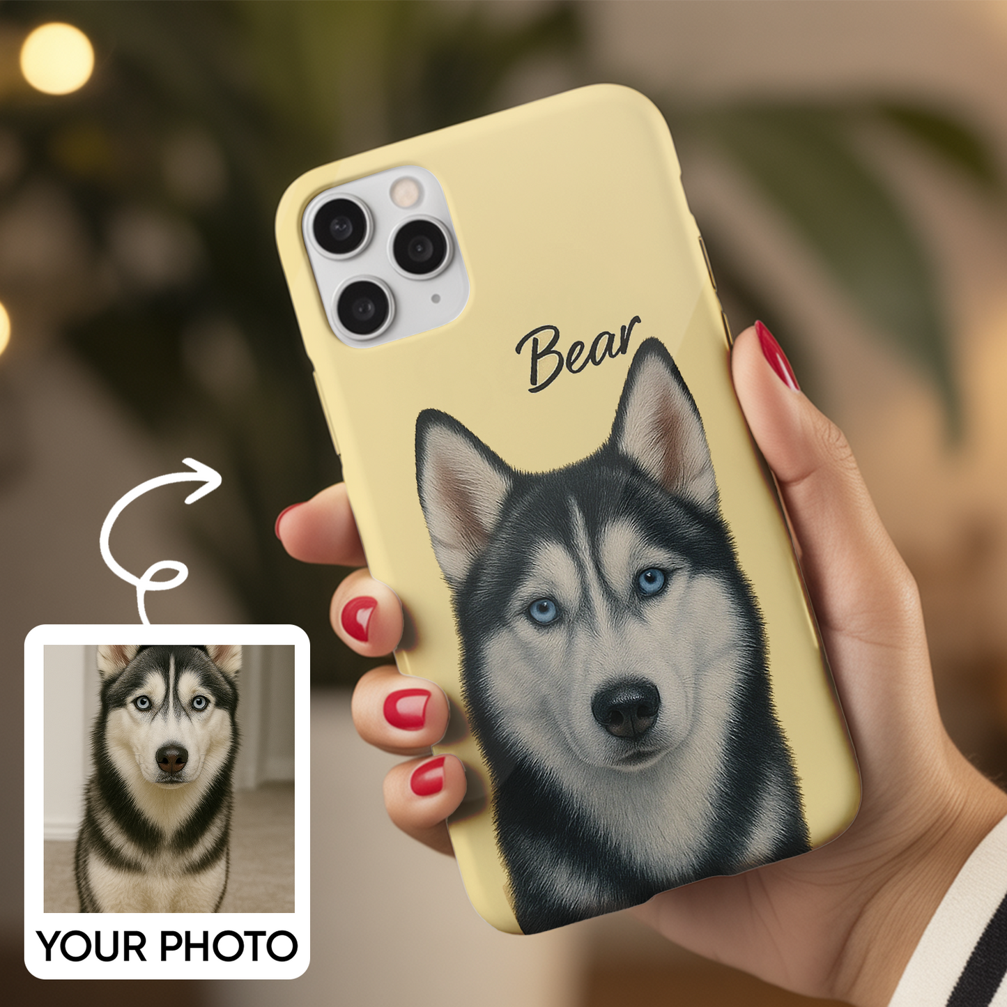 Custom Pet Lover Phone Case – Memorial Animal Design for Cat & Dog Owners THUC9909