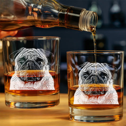 Custom Dog Pet Whiskey Glass 11oz – Personalized Dog Photo & Name – Gift for Dog Parents THUC99WP10