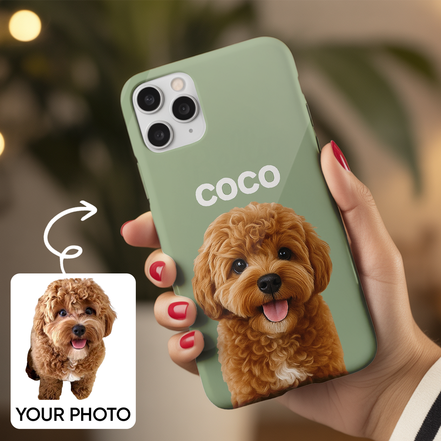 Custom Pet Portrait Phone Case – Unique Memorial Gift for Dog & Cat Owners THUC9904