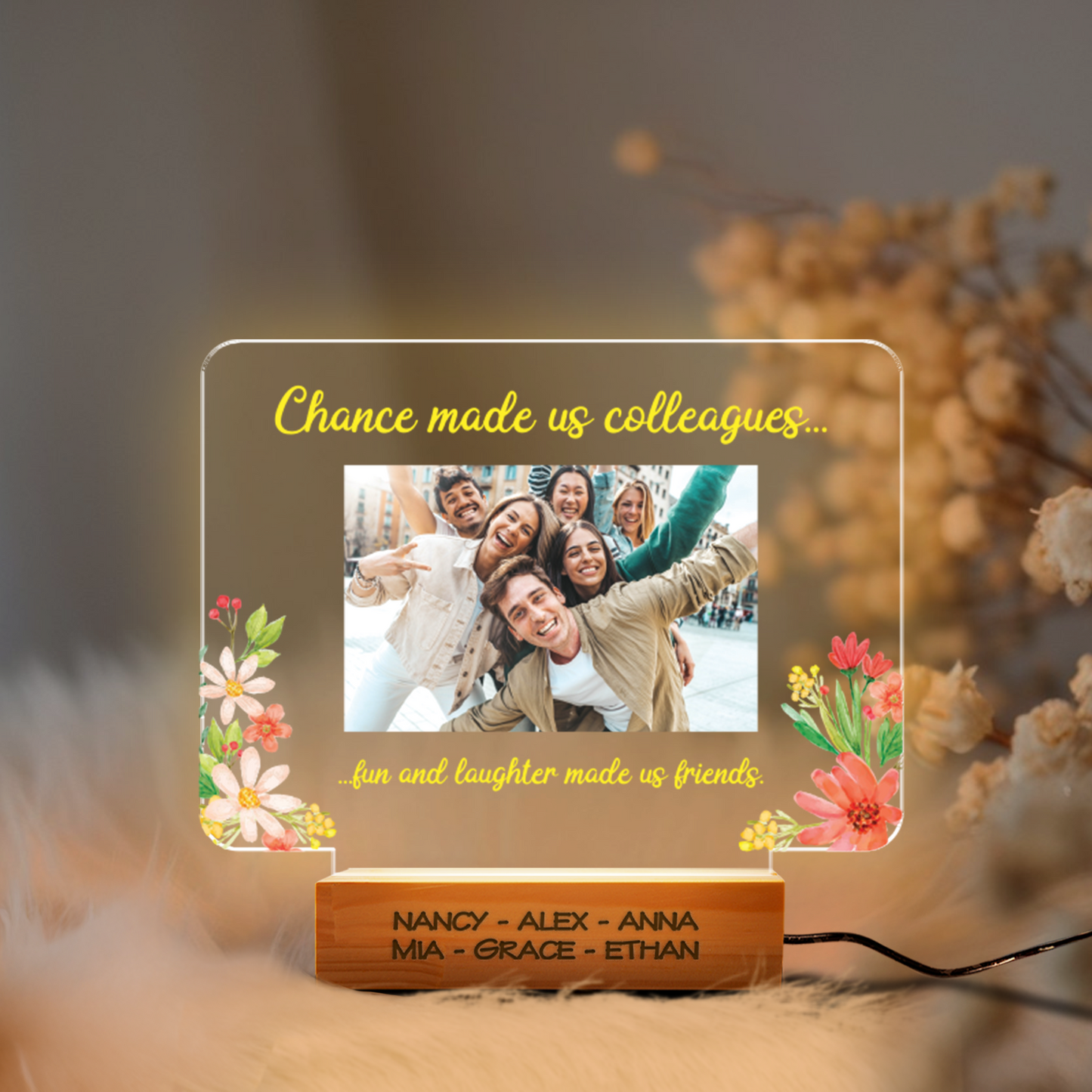 Aeluxlas Custom Photo Colleagues Night Light, Personalized Photo LED Night Light, Besties Photo Gifts, Photo Keepsake, Photo Gifts