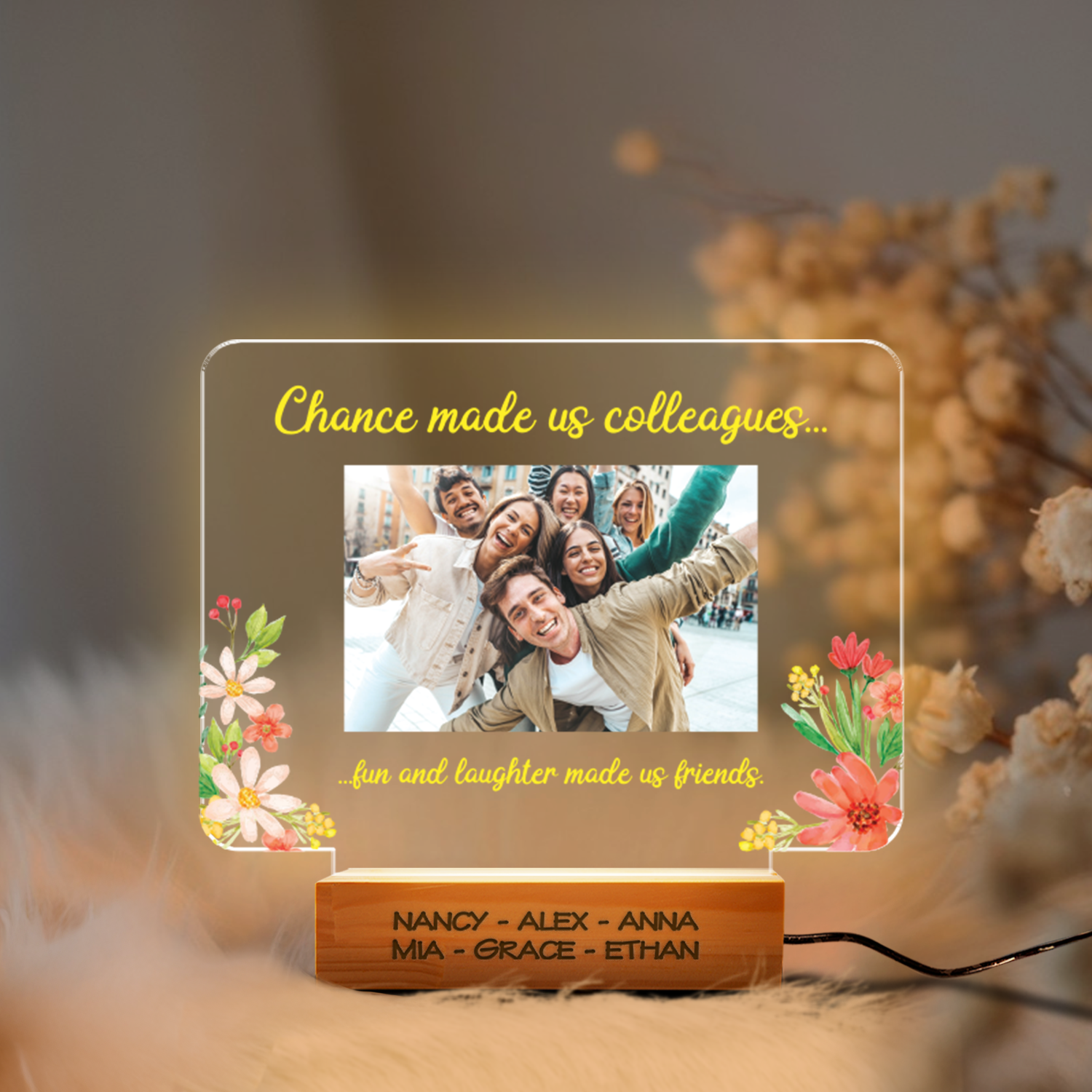 Aeluxlas Custom Photo Colleagues Night Light, Personalized Photo LED Night Light, Besties Photo Gifts, Photo Keepsake, Photo Gifts