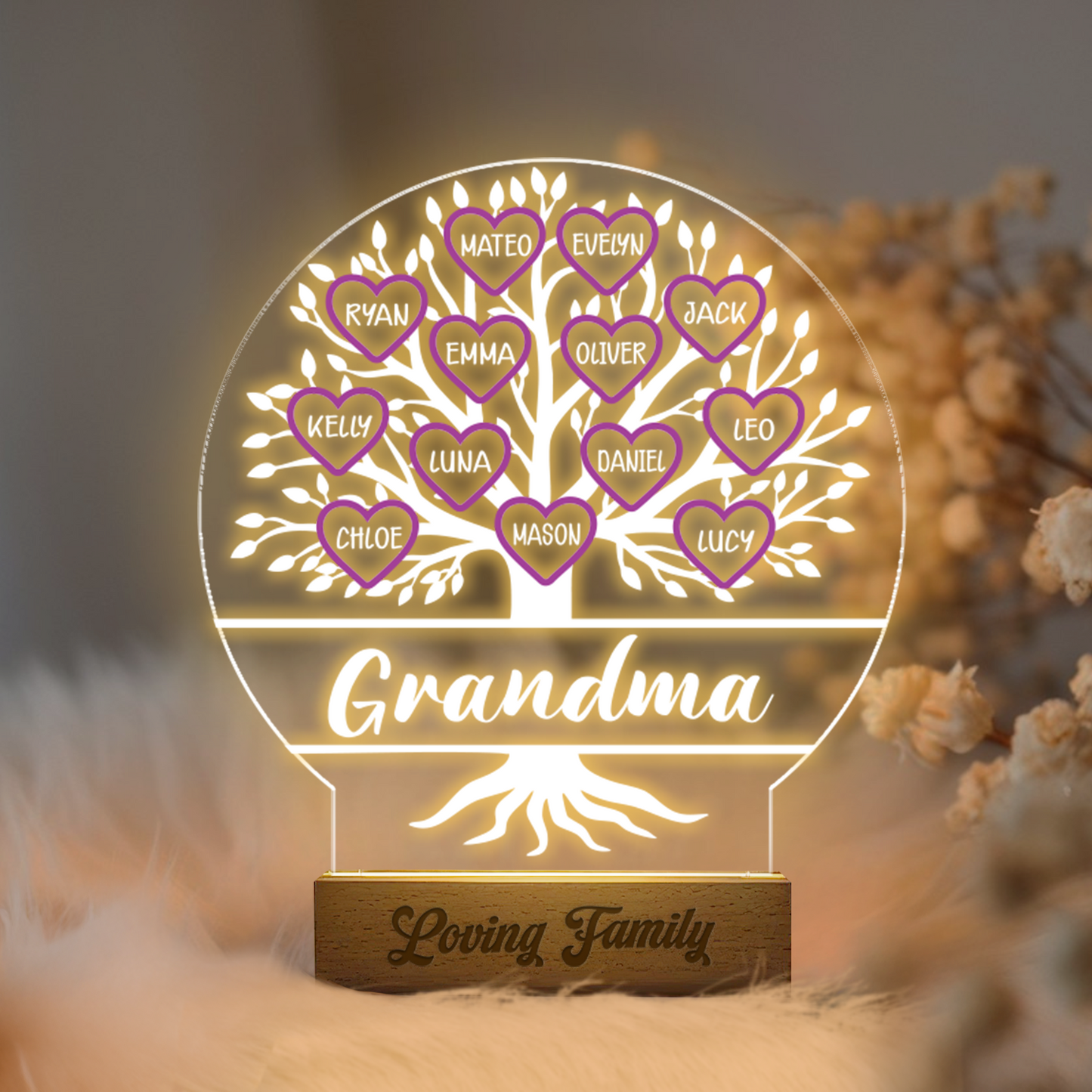 Aeluxlas Personalized Tree of Life Night Light Mother's Day Gift with Kids Names, Gift for Parents Grandparents, Gift for Mom, Gifts from Kids
