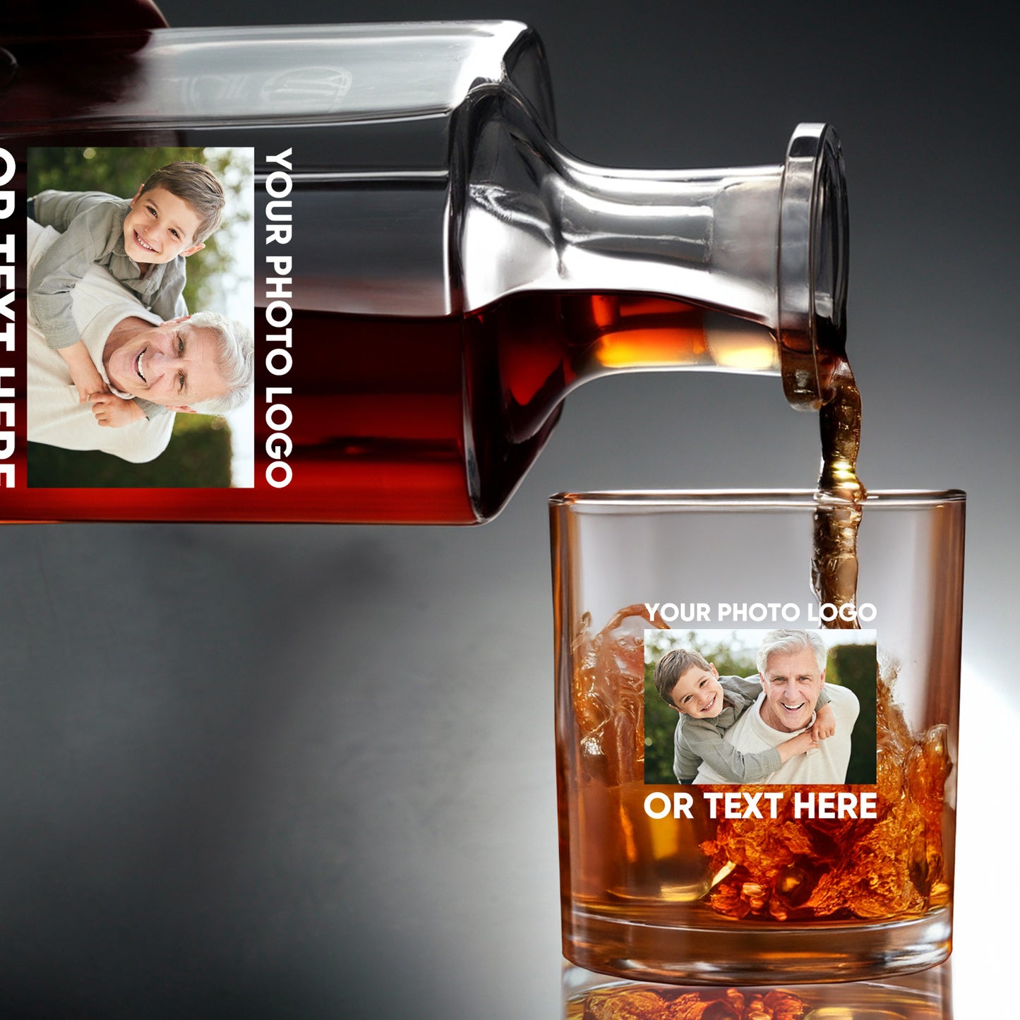 Custom Decanter, Personalized Whiskey Bottle, Photo On Decanter, Custom Gift For Men, Custom Whiskey Decanter