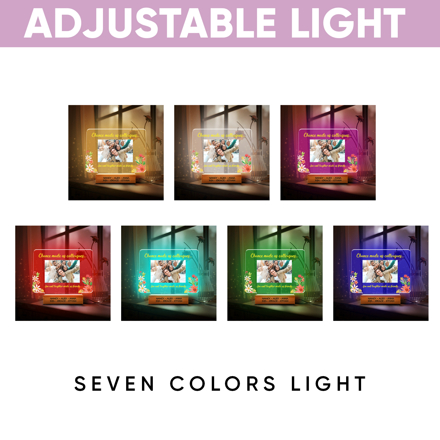 Aeluxlas Custom Photo Colleagues Night Light, Personalized Photo LED Night Light, Besties Photo Gifts, Photo Keepsake, Photo Gifts