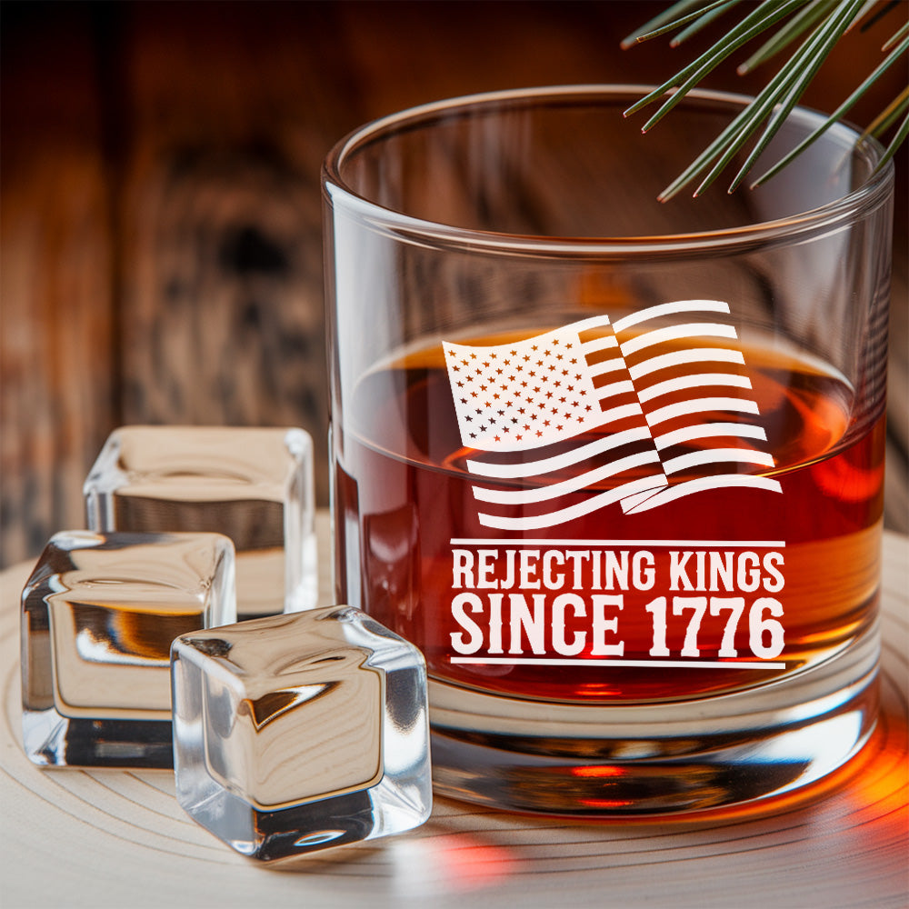 Rejecting Kings 1776 Whiskey Glass – Patriotic Decanter Gift Set for Men, Dad, Friends THUC99DI04