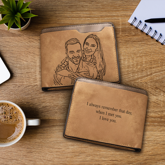 TNW010 Customized Photo Couple Wallet Engraved, Makes Unforgettable Memories, Couple Gift, Gift For Boyfriend, Men Wallet