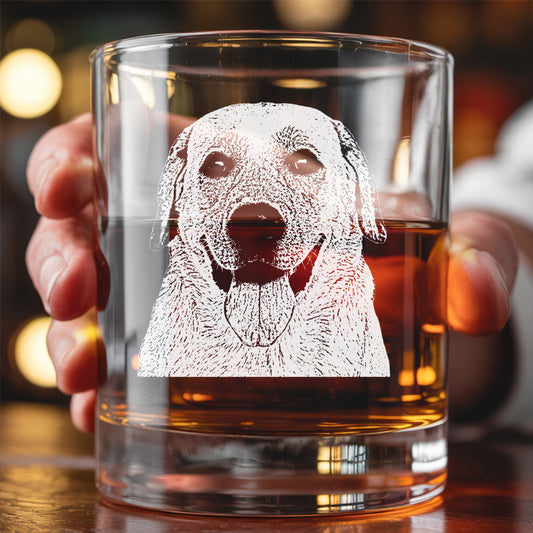 Custom Dog Pet Whiskey Glass 11oz – Personalized Dog Photo & Name – Gift for Dog Parents THUC99WP08