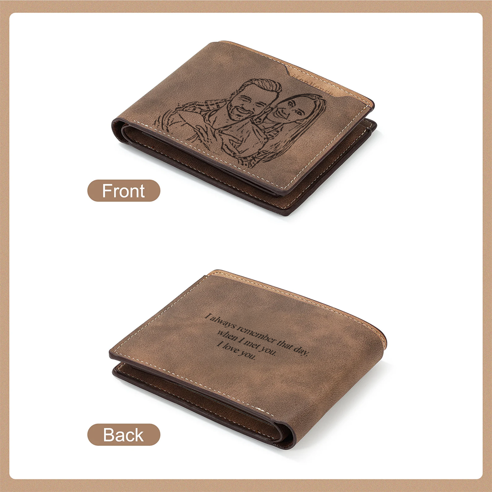 TNW010 Customized Photo Couple Wallet Engraved, Makes Unforgettable Memories, Couple Gift, Gift For Boyfriend, Men Wallet