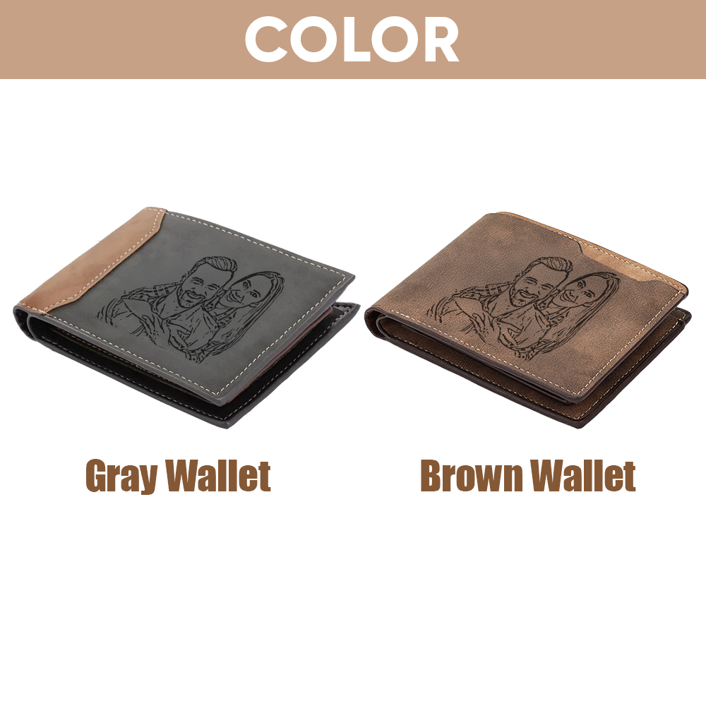 TNW010 Customized Photo Couple Wallet Engraved, Makes Unforgettable Memories, Couple Gift, Gift For Boyfriend, Men Wallet