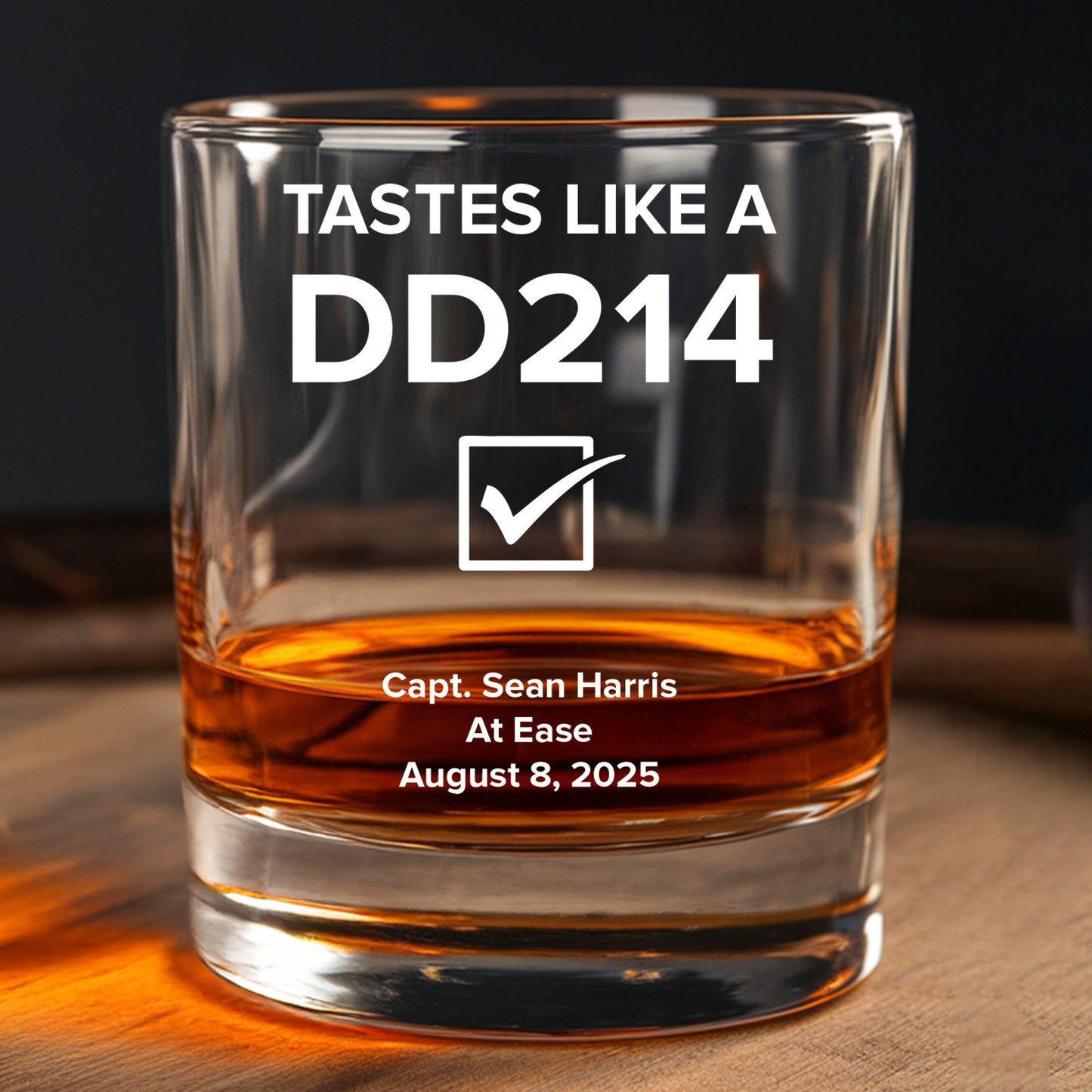 Personalized DD214 Military Retirement Decanter With Whiskey Glasses, Military Veteran Gift, DD214 Gift, Custom Veteran Whiskey TND084