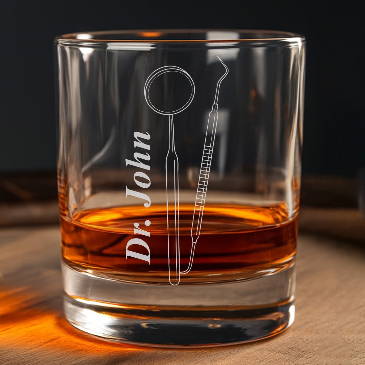 Personalized Dentist Name Decanter With Whiskey Glasses, Dentist Gift, Dentist Graduation Gift Orthodontist Name TND080
