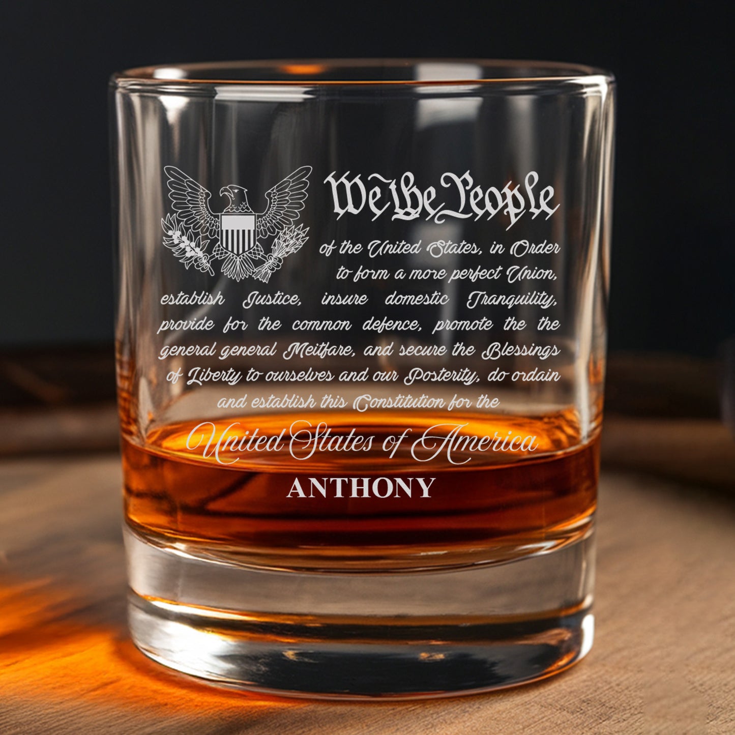 Personalized We The People Independence Day Decanter Set With Whiskey Glasses, Independence Gift, Military Veteran Gift TND088