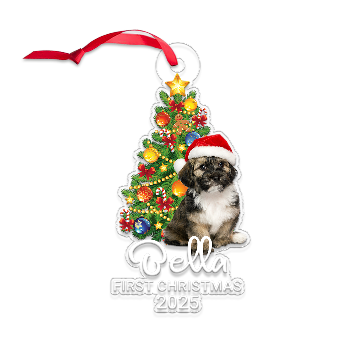 Custom Photo Dog Xmas First Christmas