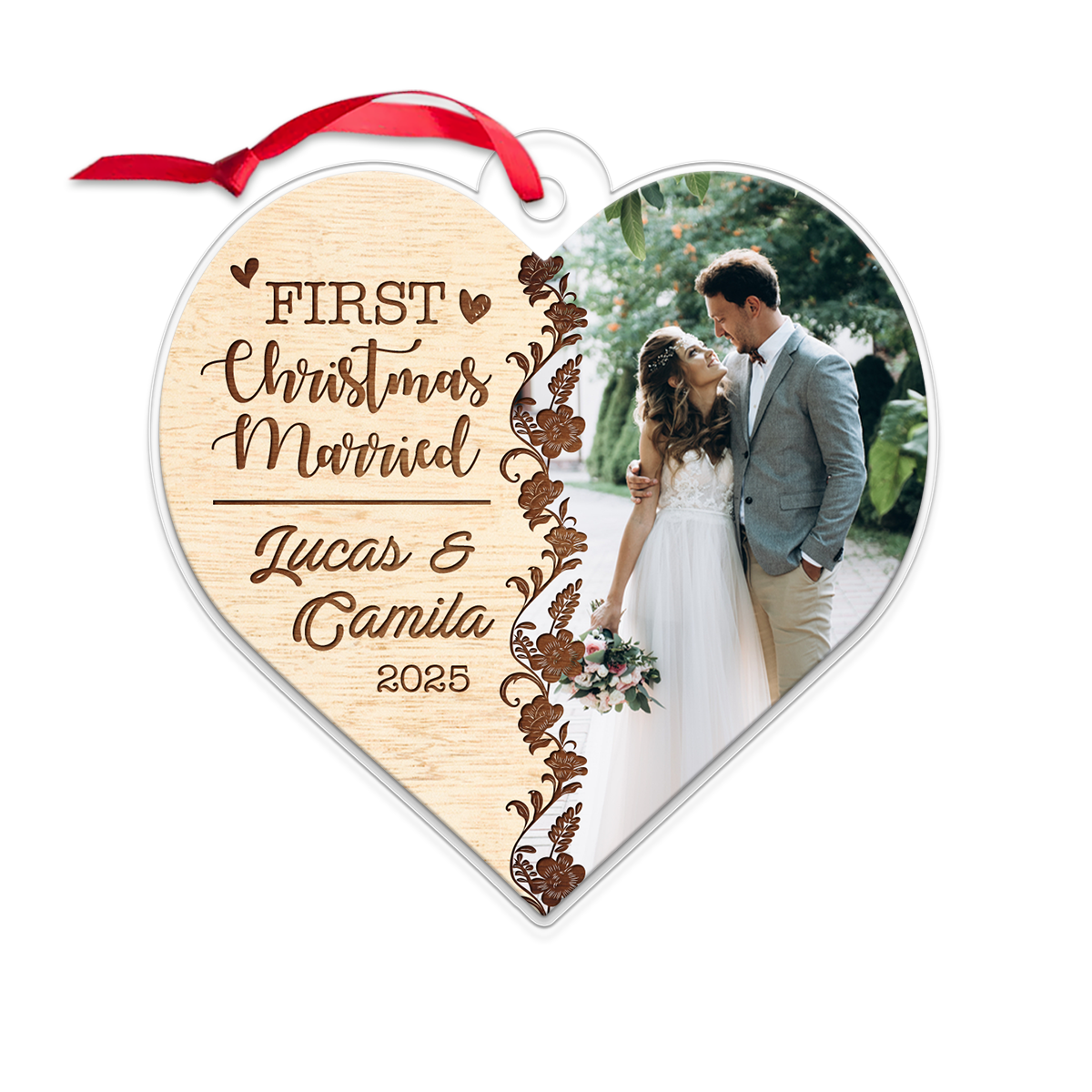 Custom Photo Couple Christmas Married
