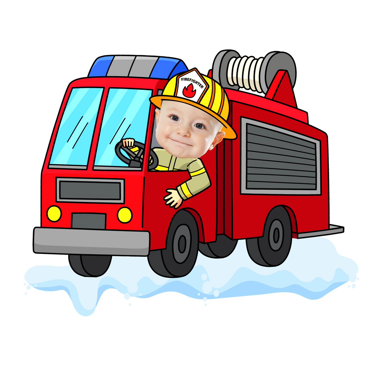 Personalized Baby Drive Fire Truck Gift For Firefighter