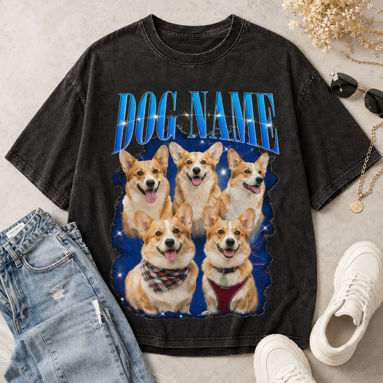 Custom Photo Dog Unisex Wash T-Shirt, Personalized Pet Lover Gift | Gift For Dog Lovers