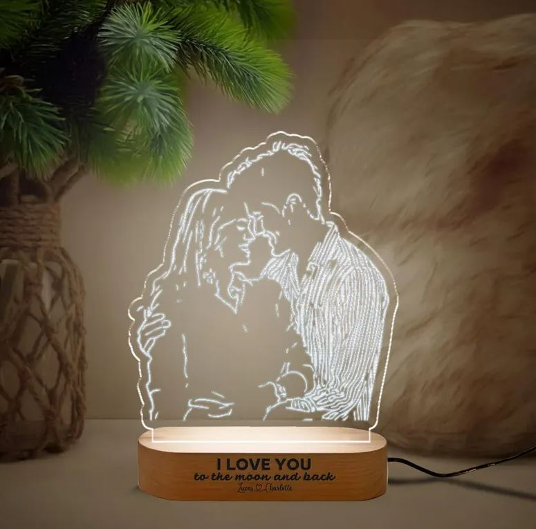 Custom Couple Photo Night Light | Romantic Gift For Couple | Anniversary Gifts