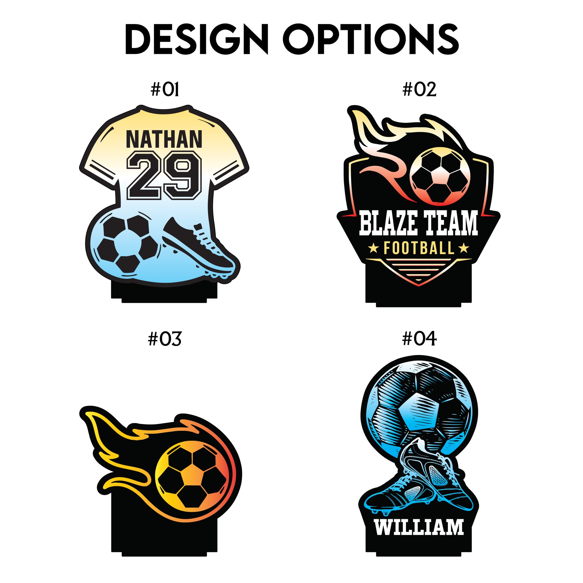 Aeluxlas Personalized Soccer Lamp - Unique Bedroom Night Light and Home Decor Gifts for Kids and Soccer Fans