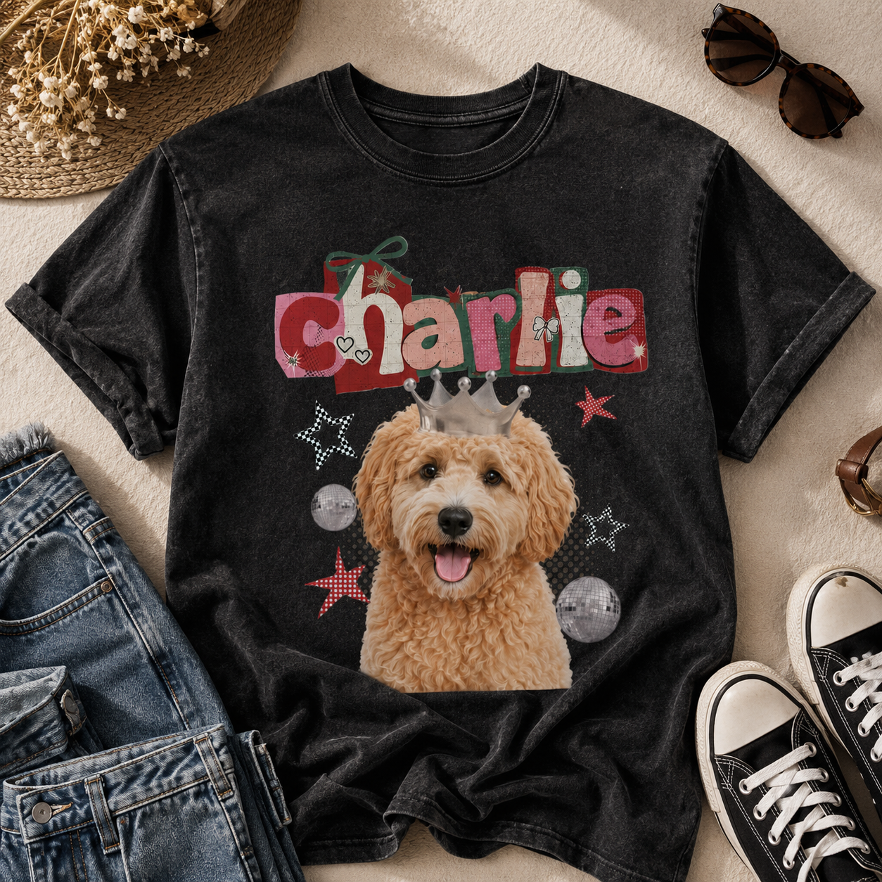 Custom Photo Dog Unisex Wash T-Shirt, Personalized Pet Lover Gift | Gift For Dog Lovers