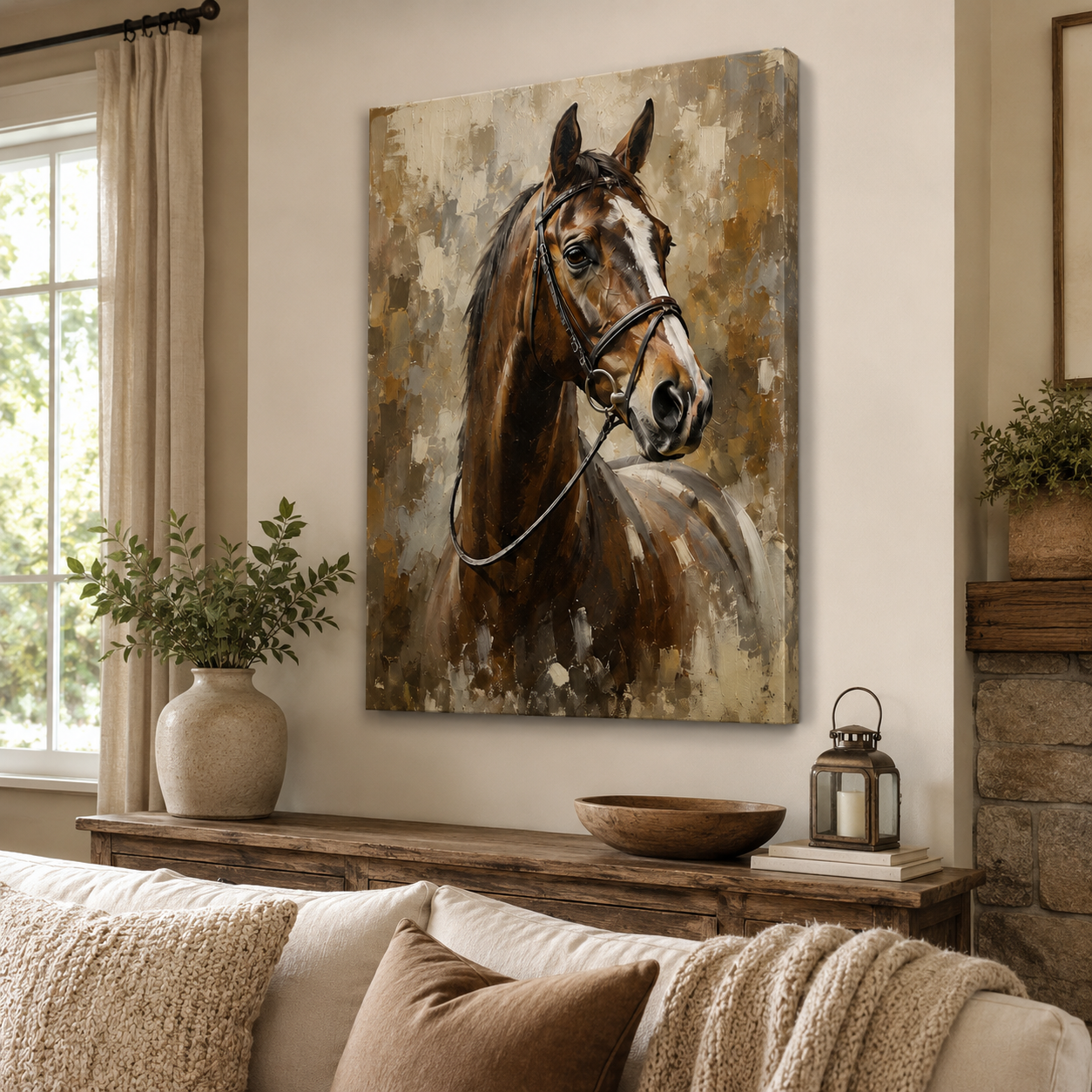 Custom Photo Horse Wall Art Canvas | Personalized Horse Photo Canvas | Gift For Horse Lovers