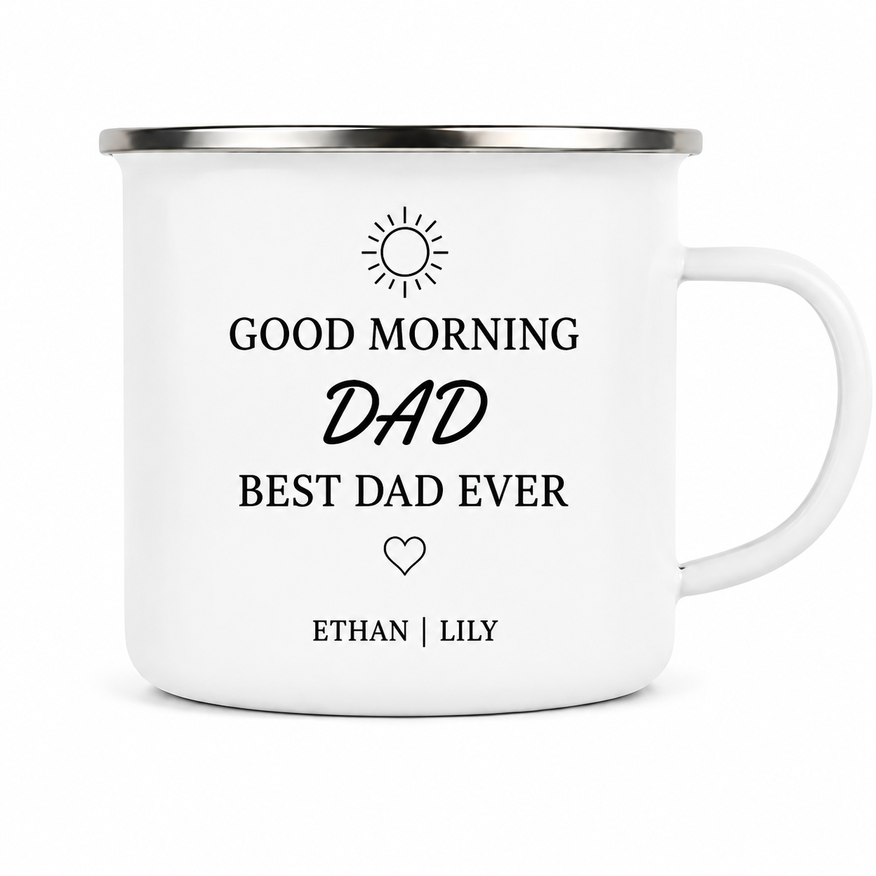 Personalized Dad Camp Mug 12oz, Custom Dad Enamel Cup, Gift For Dad TOM99