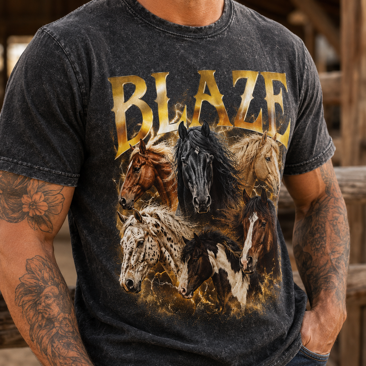 Custom Photo Horse Wash T-Shirt | Personalized Horse Lover Shirt | Gift For Horse Lovers TOM99