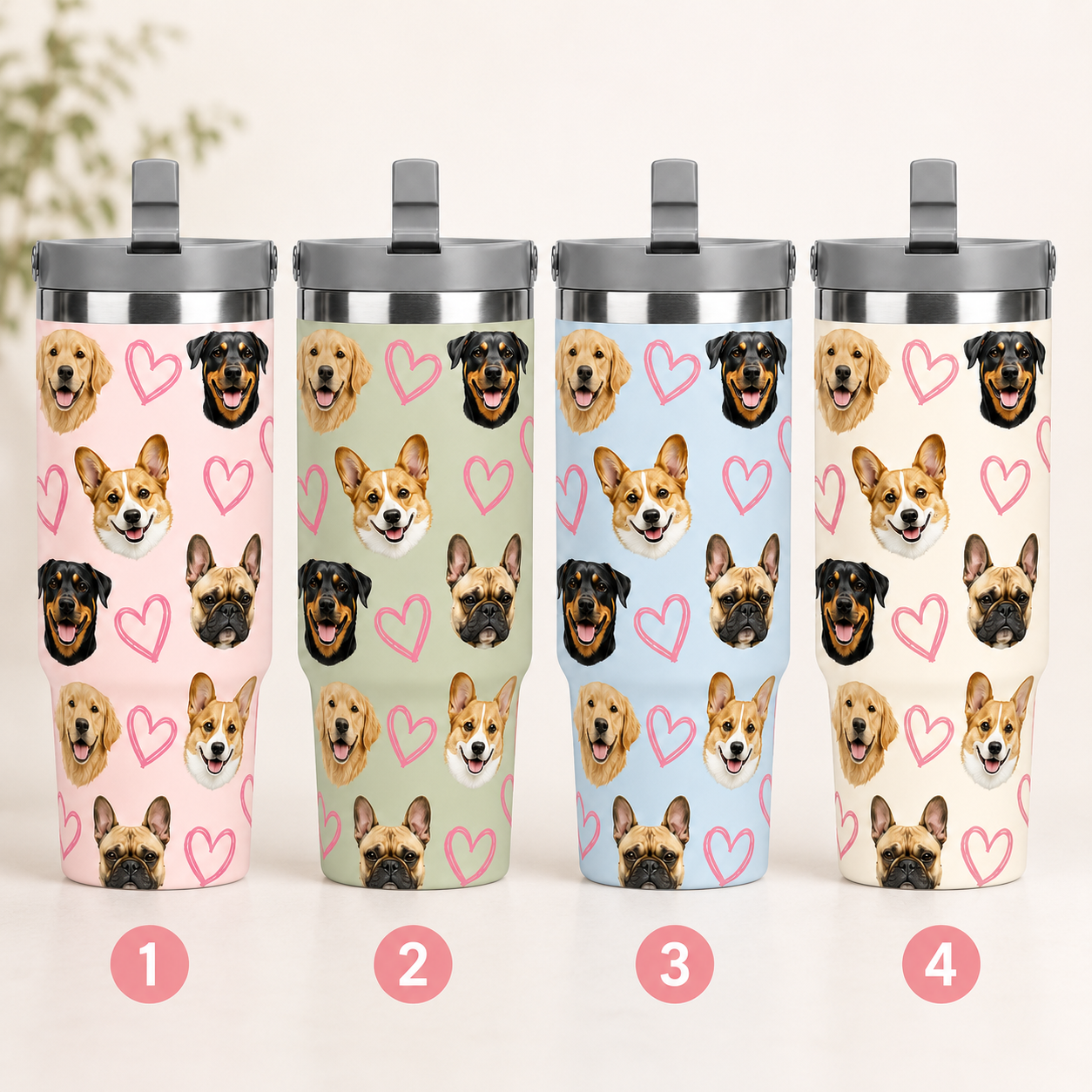 Custom Photo Love Dog 30oz Tumbler | Gift For Dog Lovers | Pet Lover Gifts TOM99