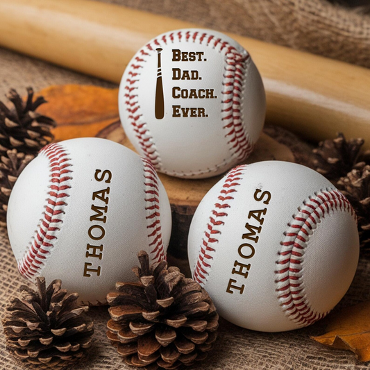 Personalized Best Dad Coach Ever Baseballs | Personalized Baseballs | Fathers Day Gift