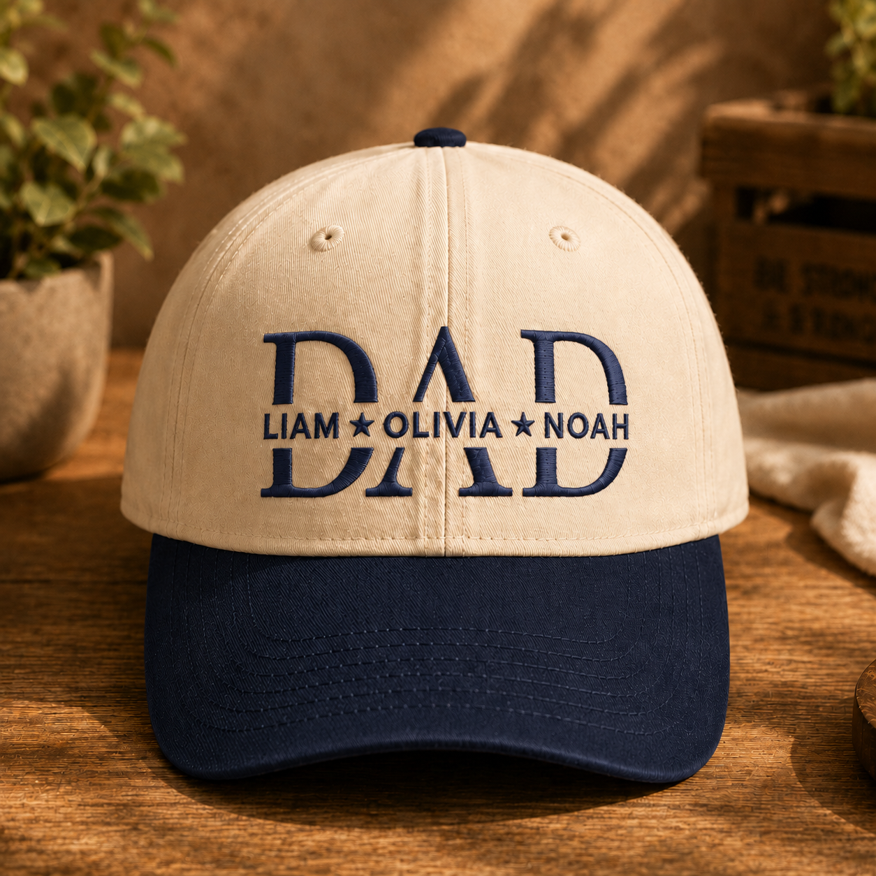 Custom Photo Dad Embroidered Hat, Personalized Cap, Custom Portrait Dad Hat, Father’s Day Gift TOM99