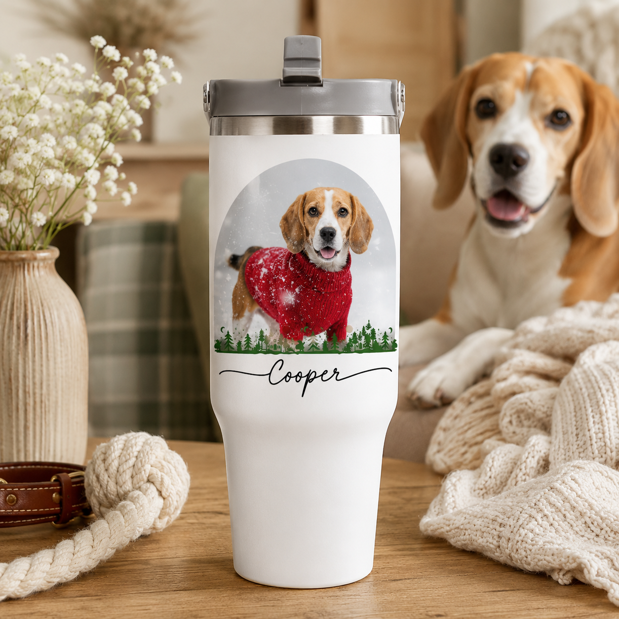 Custom Photo Dog 30oz Tumbler | Gift For Dog Lovers | Pet Lover Gifts TOM99